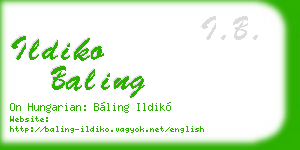 ildiko baling business card